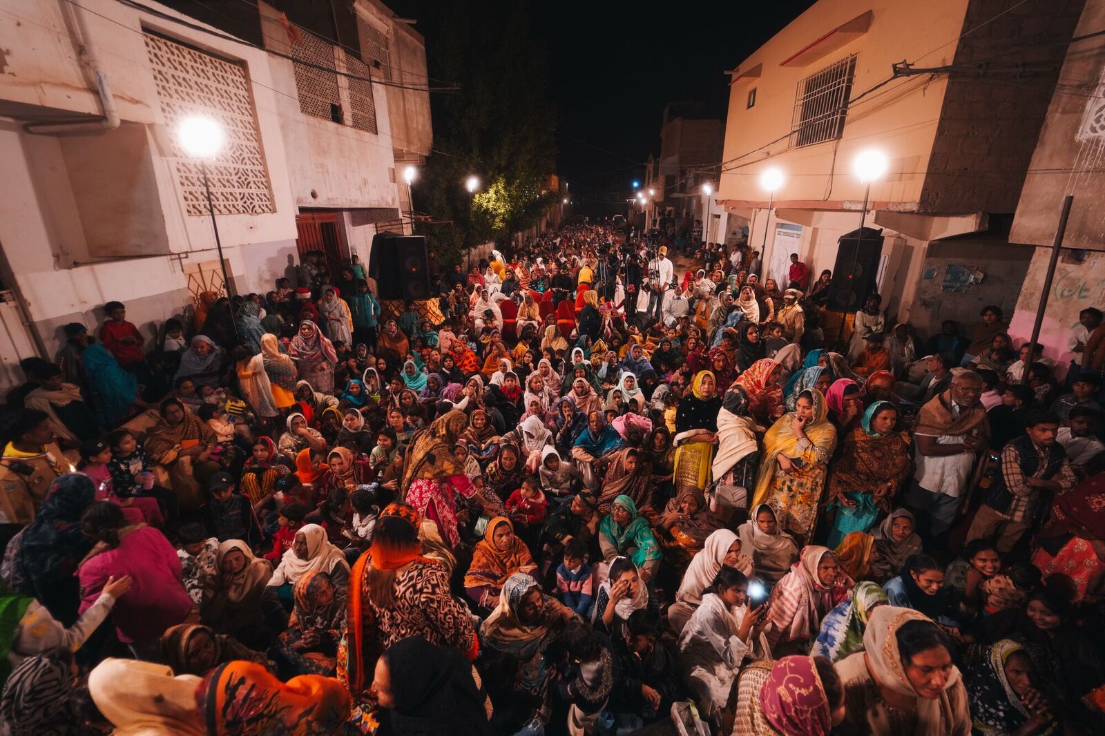 Thousands packed into a New Karachi street for the Christmas crusade
